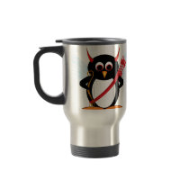 Evil Penguin Cupid Valentine Mug
