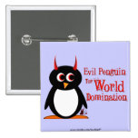 Evil Penguin for World Domination Bling Button
