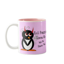 Evil Penguin in Love Mug