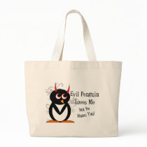 Evil Penguin in Love Tote Bag