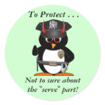 Evil Penguin Police Protect stickers