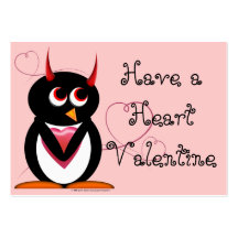 Evil Penguin School Valentines Business Card
