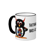 Evil Penguin Tattoo Coffee Mugs