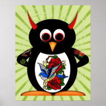 Evil Penguin™ Tattoo Poster