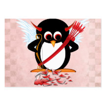 Evil Penguin Valentine cards Business Card Templates