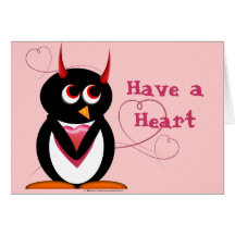 Evil Penguin Valentines Day Card