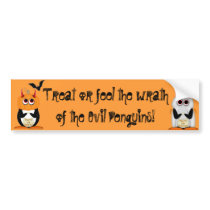 Evil Penguin Witch Bumper Stickers
