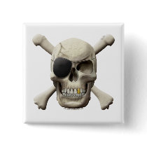 Evil Pirate Skull & Crossbones Buttons