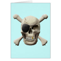 Evil Pirate Skull & Crossbones Greeting Cards