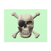 Evil Pirate Skull & Crossbones Postcard