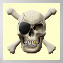 Evil Pirate Skull & Crossbones Print