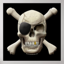 Evil Pirate Skull & Crossbones Print