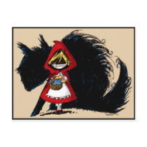 Evil Red Riding Hood Postcard