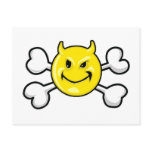 EVIL SMILEY Skull and Crossbones postcards