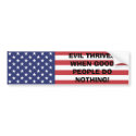 Evil Thrives when good people do nothing bmprstkr4 bumper stickers