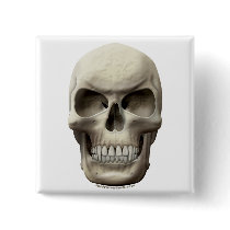 Evil Vampiric Skull Pinback Buttons