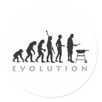 evolution barbecue runder sticker