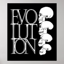 Evolution (black, with white border) posters