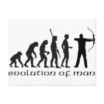 evolution bow and arrow postkarte