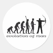 evolution bow and arrow runde aufkleber