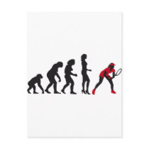 evolution female tennis postkarte