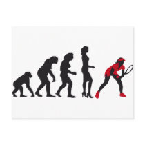 evolution female tennis postkarte