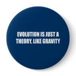 Evolution is just a theory like gravity pinback buttons