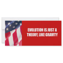 Evolution is just a theory like gravity full color rack card