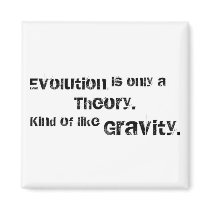 Evolution is only a theory. fridge magnet