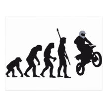 evolution motorbike postkarten
