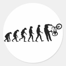 Evolution of BMX Round Sticker