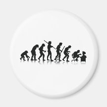 Evolution of Computer Addicts Fridge Magnets