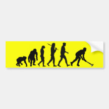 Evolution of Field hockey - Hockey gifts Bumper Stickers