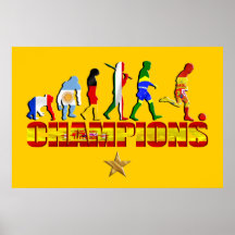 Evolution of Spanish football Spain World Champion Print