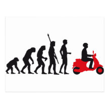 evolution scooter postkarte