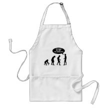 evolution - stop following me! aprons