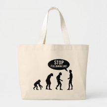 evolution - stop following me! canvas bags