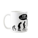 evolution - stop following me! mugs