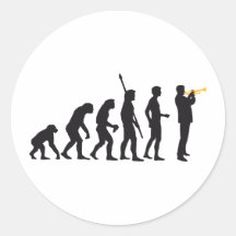 evolution trumpet player sticker