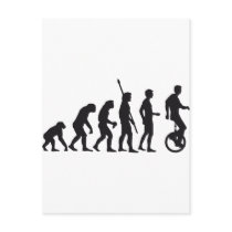 evolution unicycle postkarte