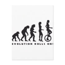 evolution unicycle postkarte