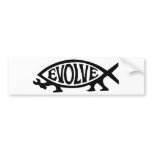 Evolve Fish bumper stickers