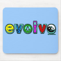 EVOLVE with Six Symbols of Peace and Progress Mousepad