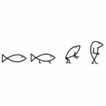 Evolving Jesus Fish - Cutout photo sculptures