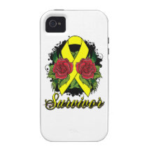 Ewings Sarcoma Survivor Rose  Grunge Tattoo Case-Mate iPhone 4 Case