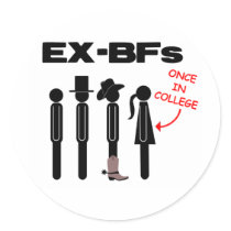 EX-BFs, Once in College Round Sticker