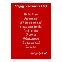 Ex-girlfriend valentine's day cards