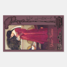 Ex Libris - The Crystal Ball Book Plate-Your Name Rectangle Stickers