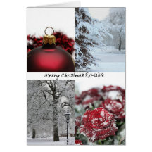 Ex-Wife Christmas Red Winter collage Card