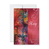 EXCALIBUR , bright red ,blue rsvp Personalized Announcement